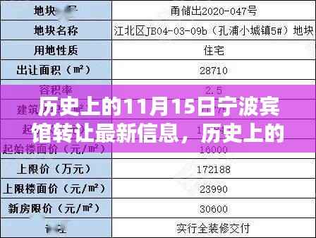 宁波宾馆转让最新消息,历史11月15日一览回顾与最新转让信息速递