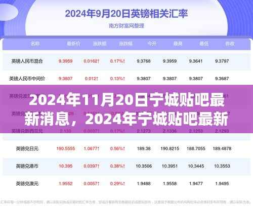 2024年11月20日宁城贴吧最新消息,2024年宁城贴吧最新消息汇总