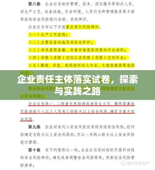 企业责任主体落实试卷,探索与实践之路