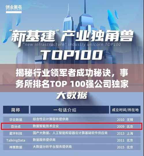 揭秘行业领军者成功秘诀,事务所排名TOP 100强公司独家解析