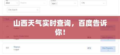 山西天气实时查询,百度告诉你!