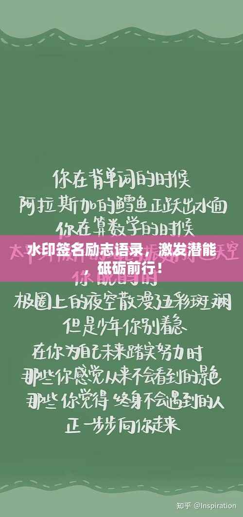 水印签名励志语录，激发潜能，砥砺前行！