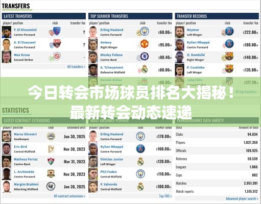 今日转会市场球员排名大揭秘!最新转会动态速递